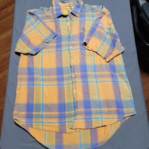 Duck Head XL Plaid Button Down Shirt Short Sleeve Colorful Menswear